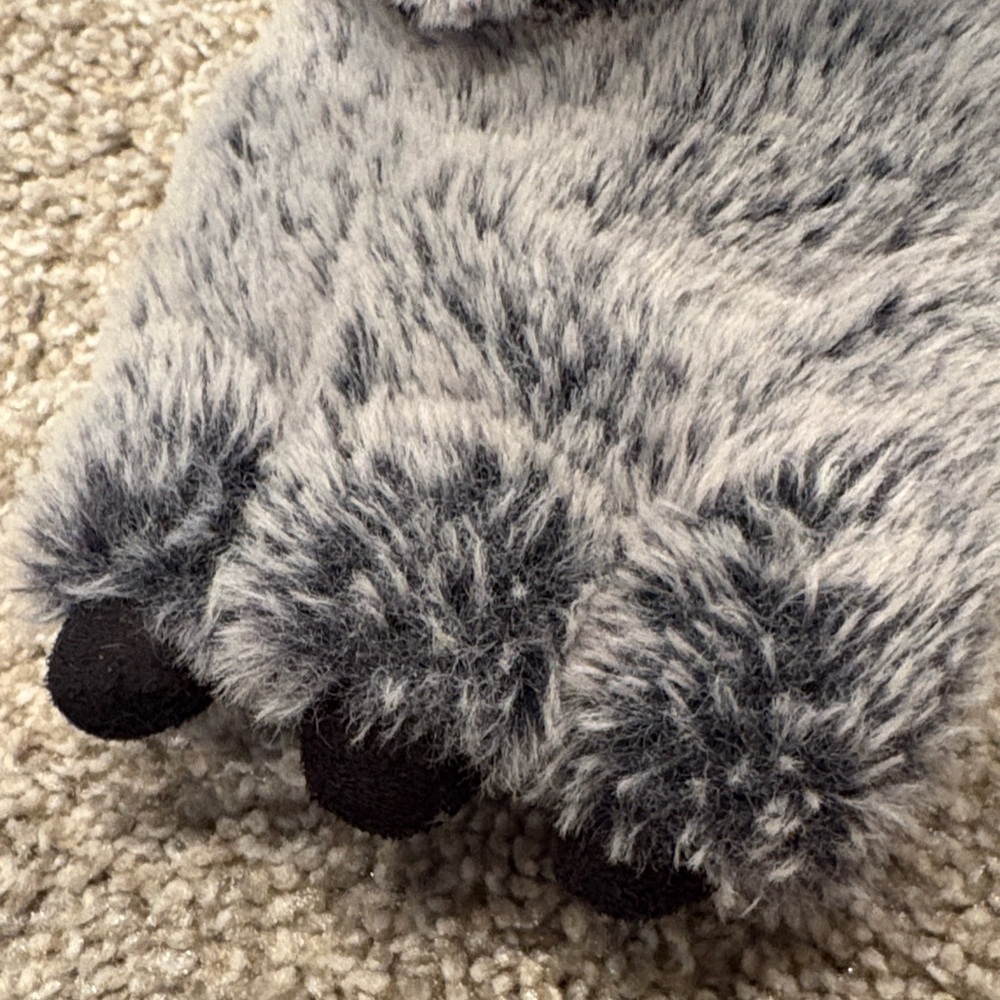 Target Gray Furry Kids Slippers - Picture 3 of 7